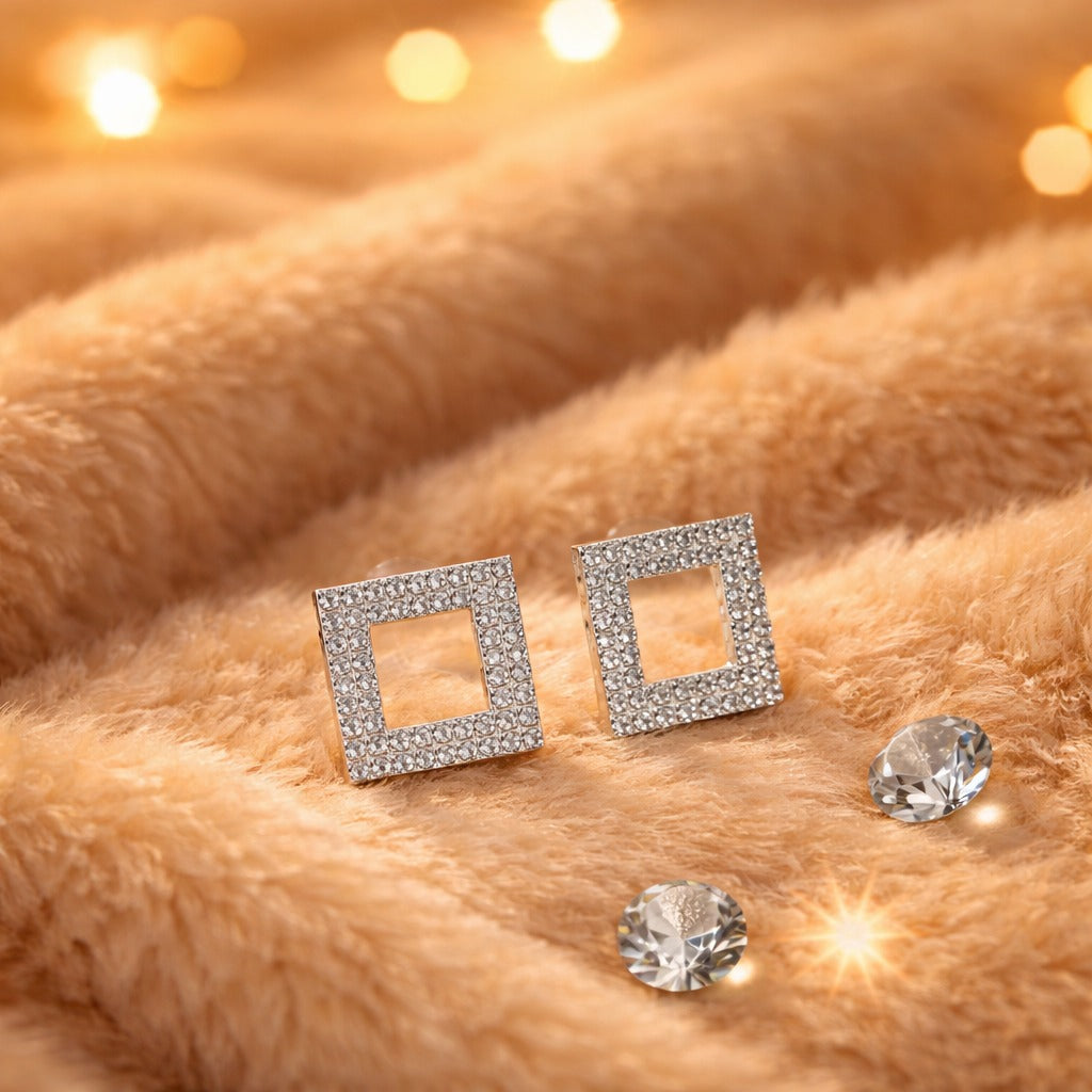 Square Crystal Earrings